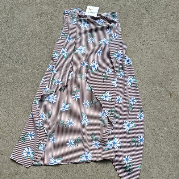 Le Lis floral & stripe waterfall floaty duster vest small - Picture 5 of 8